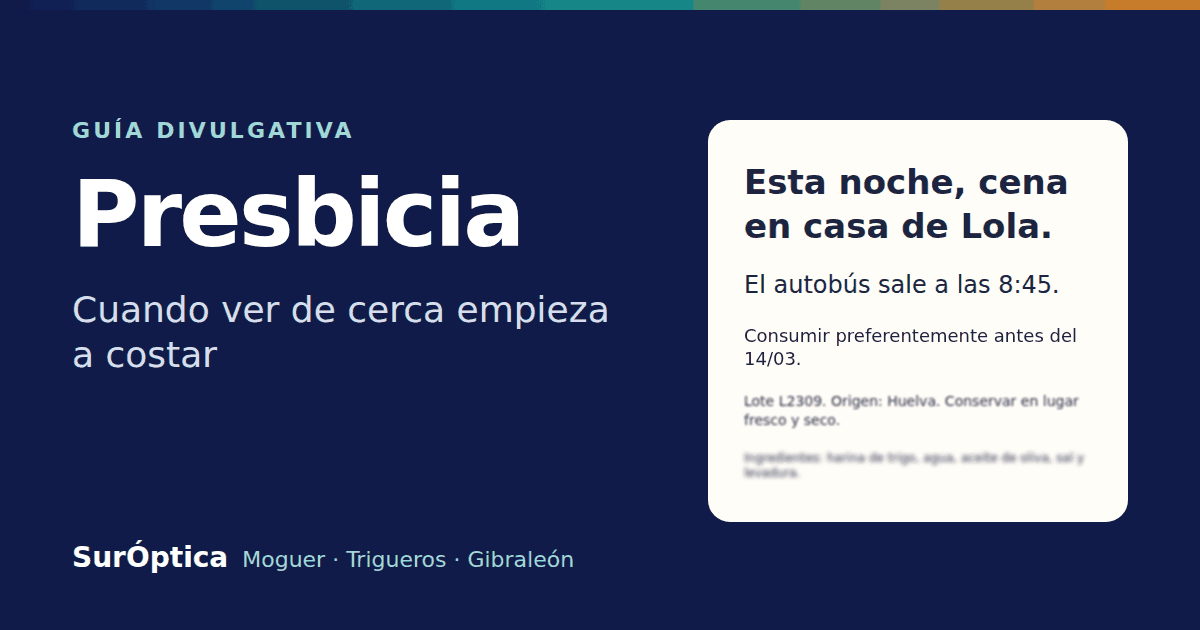SurÓptica · Presbicia: cuando ver de cerca empieza a costar